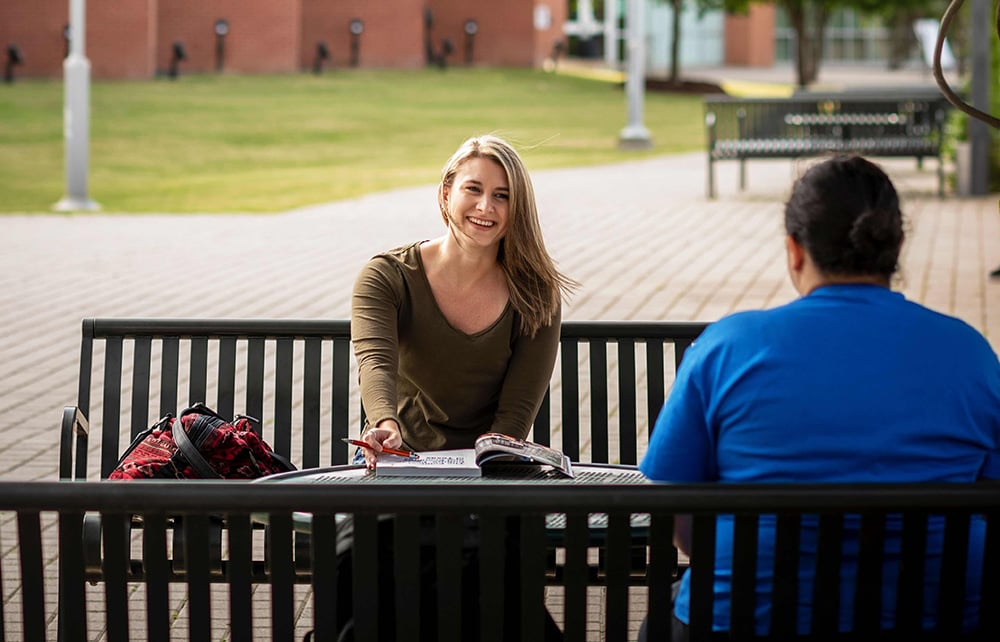 students outside at NLC