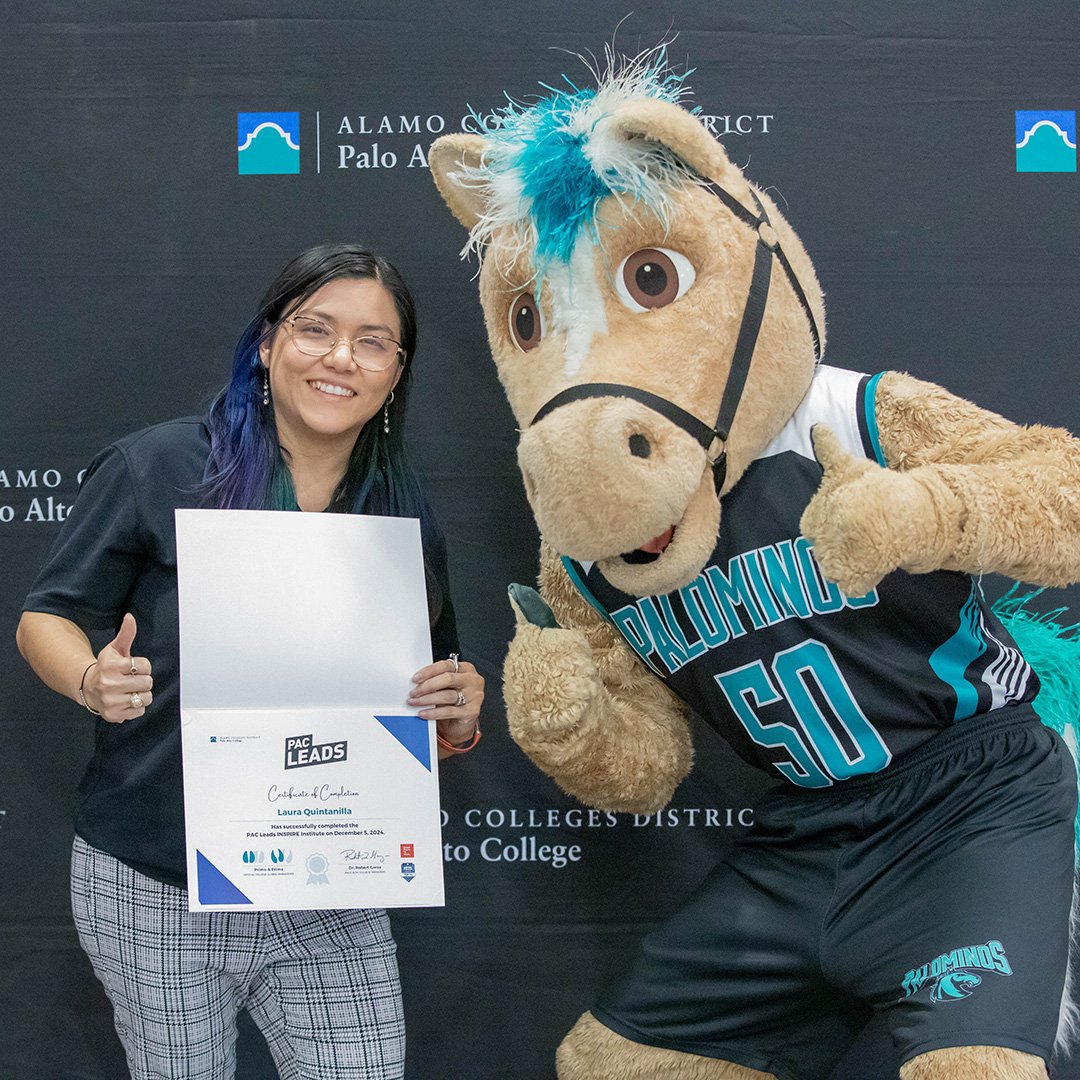 PAC Leads student receiving certificate