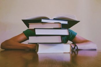 Stacked books