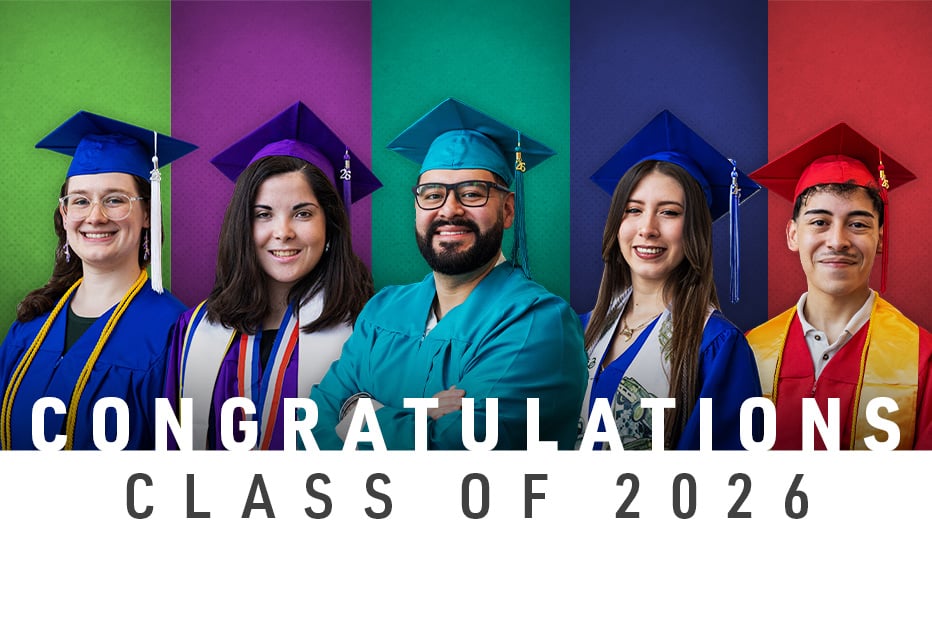 graduation header image with student headshots