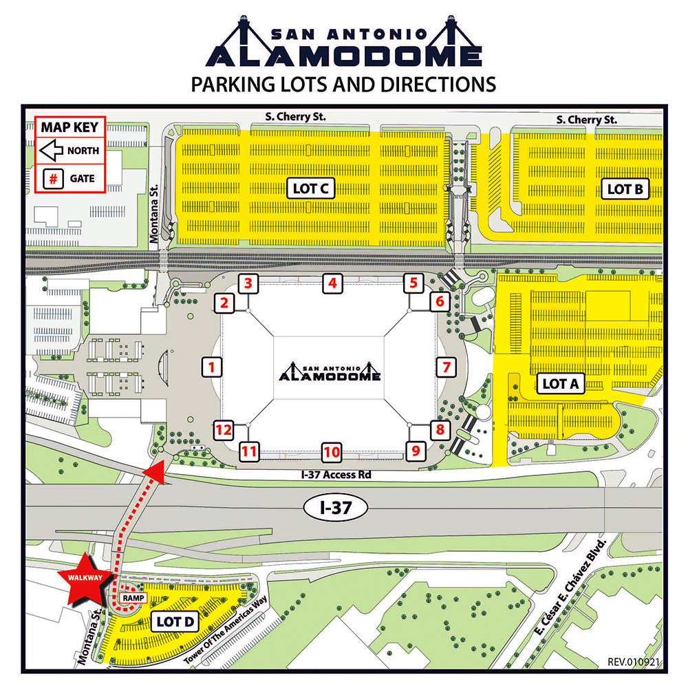 Alamodome Parking Map (read more information below map)