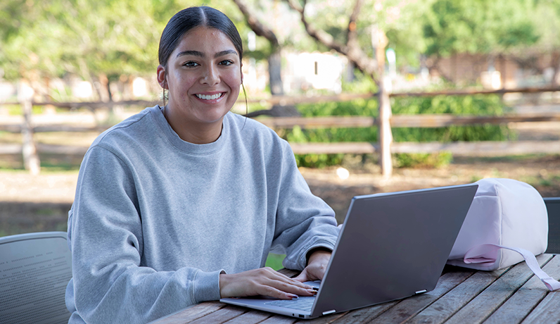 Student studying
