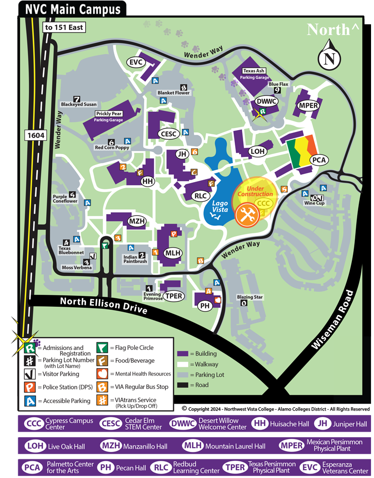 northwest vista college campus map Maps Alamo Colleges northwest vista college campus map