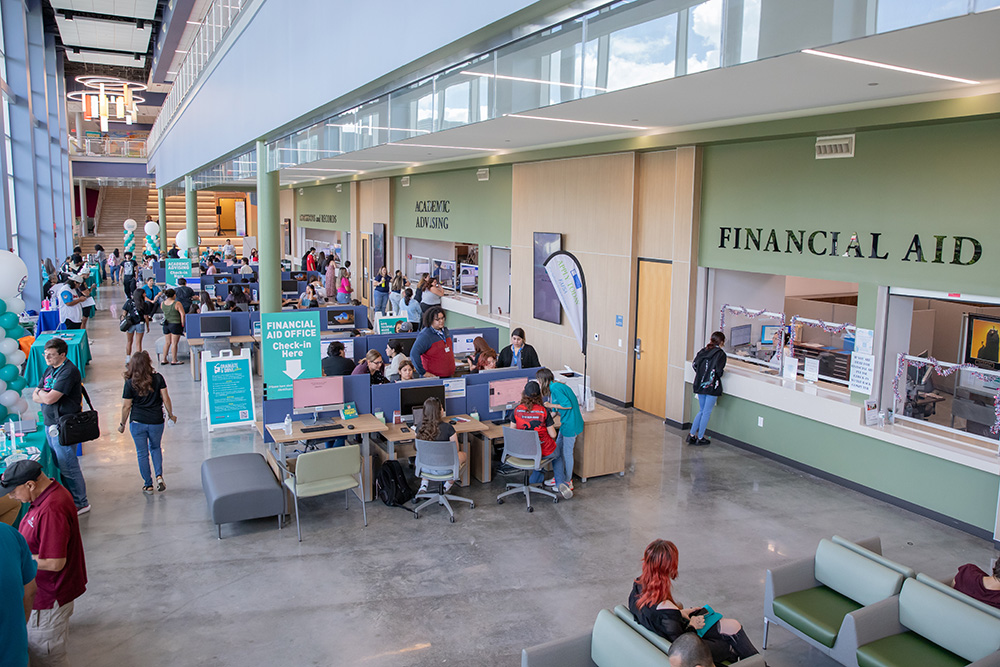 Photo of students in the Rio Grande building