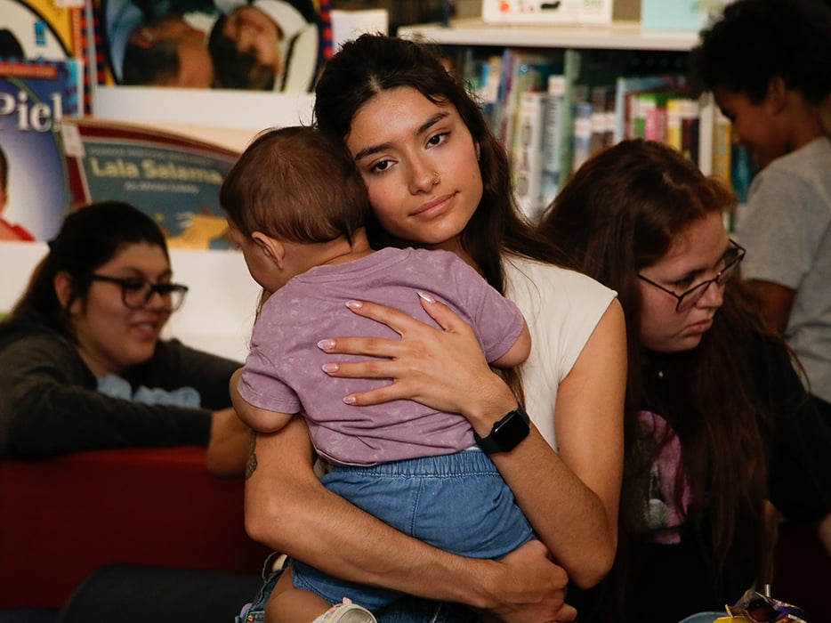 alamo colleges student with child